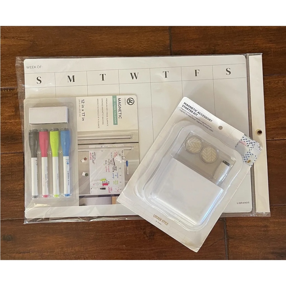 Magnet dry erase calendar & magnetic kit